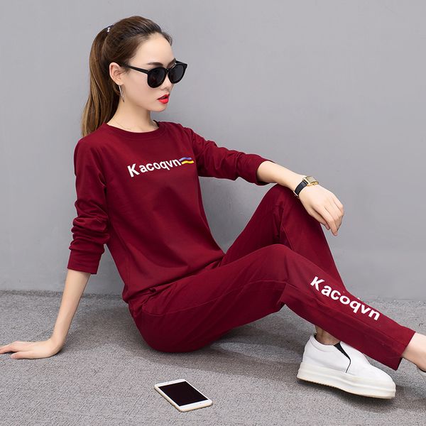 

women's autumn fashion cotton casual suit long coat + trousers two-piece suit sports long-sleeved women's autumn, White