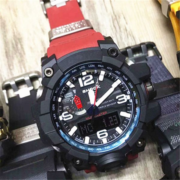 

wholesale watch gwg style large dial luxury mens watches led digital waterproof wrist watches all pointers work outdoor military designer, Slivery;brown