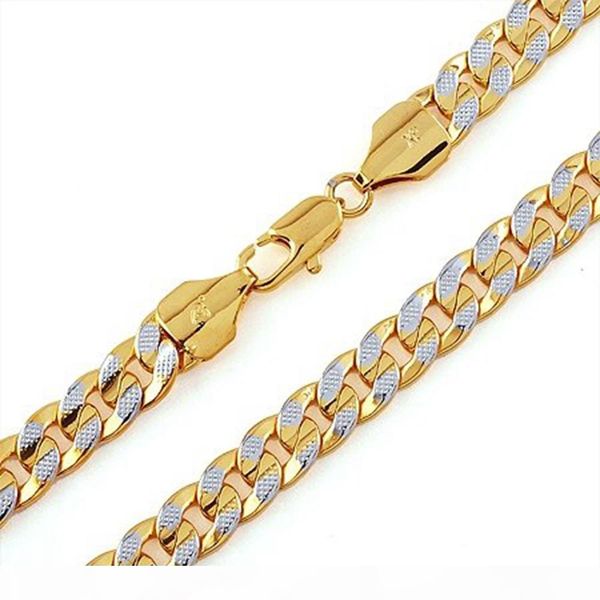 

2-tone голдфилд снаряженная цепи ожерелье для мужчин party день рождения 24inches, Silver