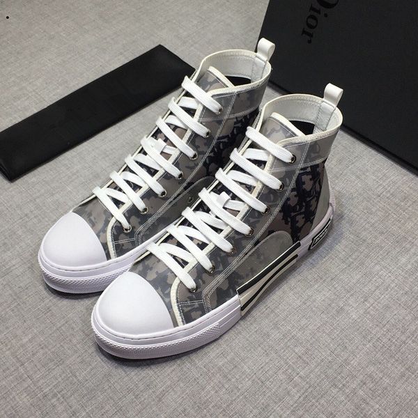 

shipping xshfbcl quality 19ss floral technical canvas b2 b24 oblique men's brand high-sneakers b2 brand designer shoes ladies, Black