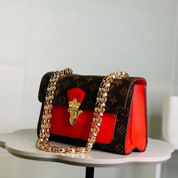 

fast delivery womens leather shoulder bags with origin box small flap chain ladies crossbody bag vintage design type women messenger bags