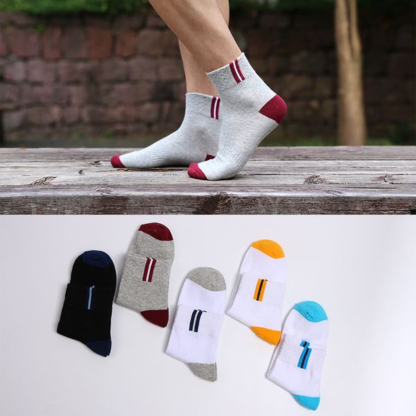

men cotton mid-stocking all cotton deodorant breathable quality basketball socks comfortable fashion men sports socks 5pairs new, Black