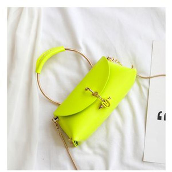 

женщины сумки неоновый зеленый желтый плеча crossbody сумки femme элегантные сумки летняя мода кошелек сумка цепи