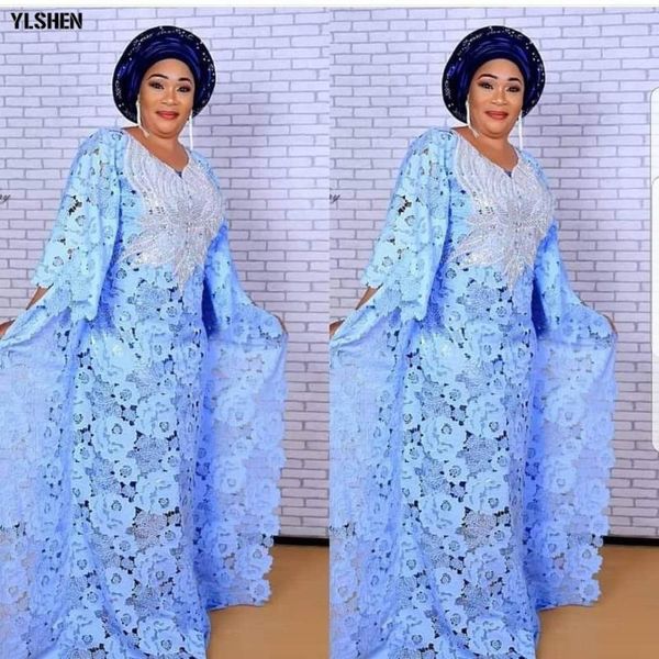 

super size african dresses for women dashiki boubou fashion water-soluble lace loose skirt beaded embroidery long africa dress, Red