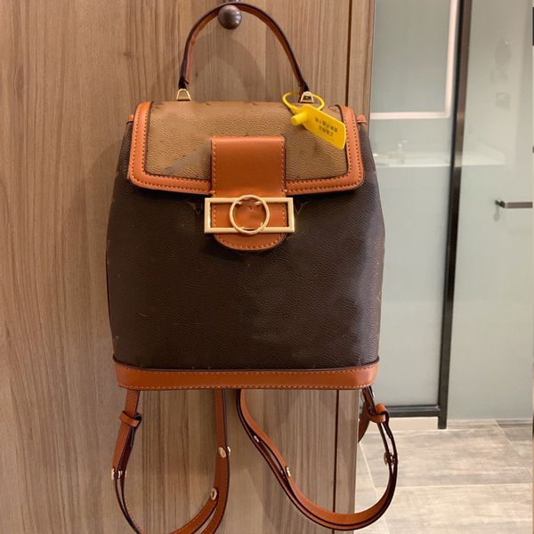 

women backpack classic letter print shoulder bag mutipurpose genuine leather handbag tote girls fashion travel bag students bookbag knapsack