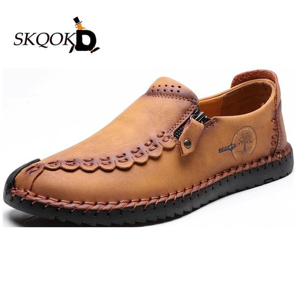 

2020 autumnwinter leather shoes men slip on sapato masculino casual loafers zapatillas hombre designer shoes split leather, Black