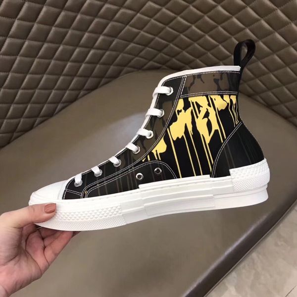 

2020 flowers technical canvas b23 b24 high sneakers in oblique men casual shoes designer men flat shoes fashion sneakers, Black