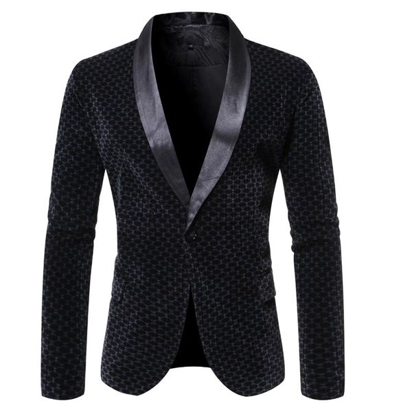 

men's suits & blazers mjartoria 2021 fashion men autumn blazer formal vintage groom wedding man suit slim fit solid v-neck button plaid, White;black