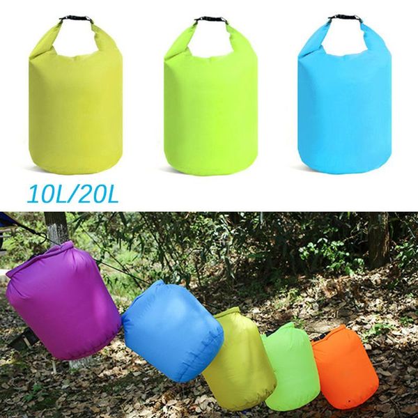 

5 color 10l 20l outdoor swimming waterproof bag camping rafting storage dry bag with adjustable strap hook