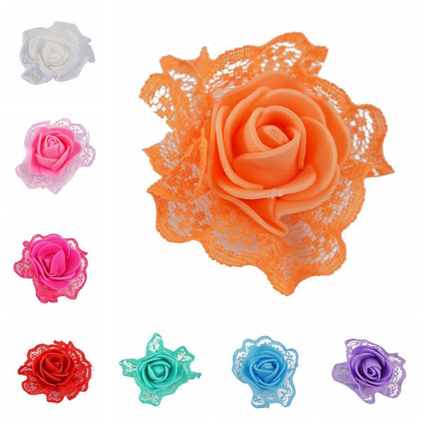 

10pcs/lot 3.5cm foam flowers artificial flower head wedding decoration diy wreaths wedding headress gift box scrapbooking 75z