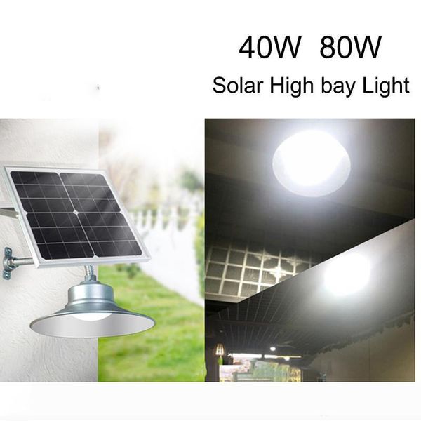 

high brightness solar high bay lamp aluminum smd5730 ip65 40w 80w high bay light with remote light control