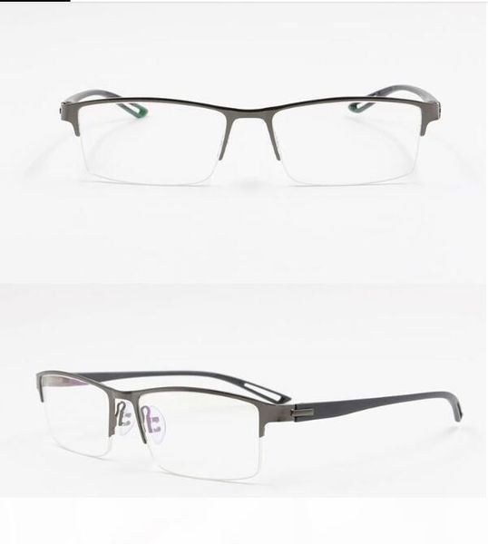 

tr90 titanium alloy glasses frame men semi rimless square eye glass prescription eyeglasses myopia optical frames korean eyewear, Silver