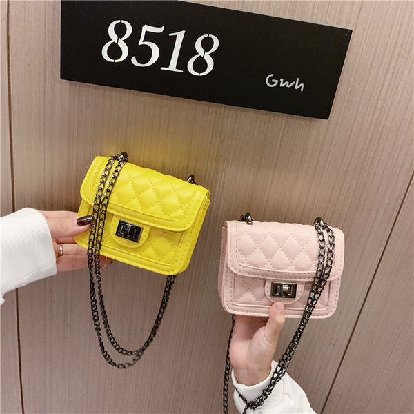 

s.ikrr handbags for child pu leather chain crossbody bags for girls 2020 designer lock women bags diamond glap shoulder bag