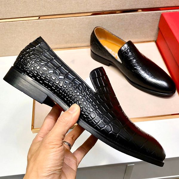 

new high-quality men's dress shoes, business formal embossed leather wedding shoes, social, suit dress shoes, with original box qwg, Black