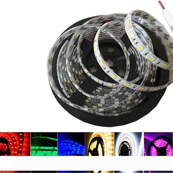 

Wholeset 16.4ft RGB LED Flexible Strip Lights SMD 5050 LEDs 12V DC Waterproof Light Strips DIY Christmas Home Car Bar Party Light