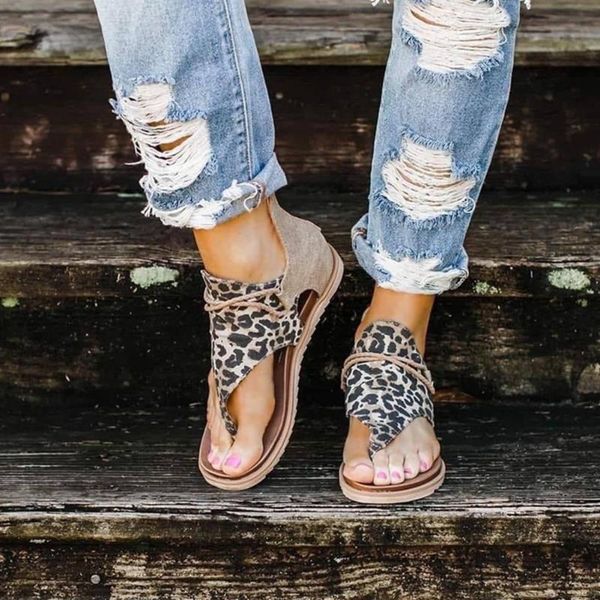 

non slip strappy soft sole open toe fashion flat heel summer beach women sandals comfortable floral print artificial pu cs01, Black