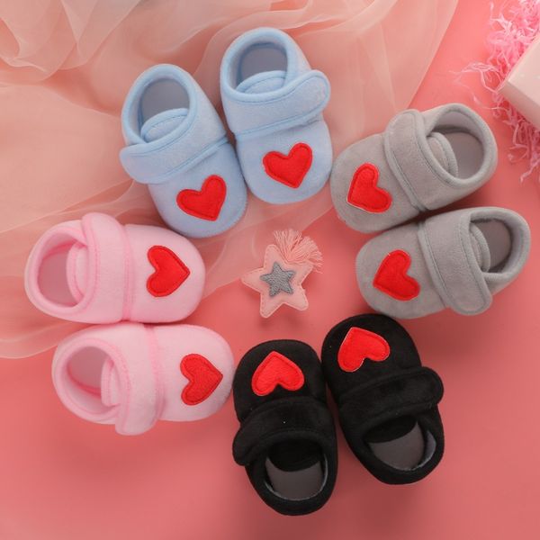

baby multicolor red heart shoes cotton newborn pink girls infant prewalkers crib footwear nonslip baby blue boys soft sole shoes