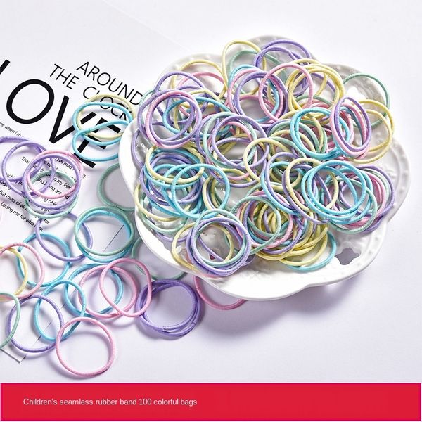 

selling ring seamless high elasticity nylon sky rubber band hair color hair rope children's seamless mini rubber band head rope, Slivery;white