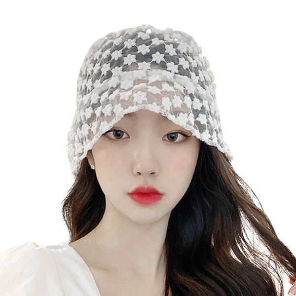 

2020 women lace flower hollow sun hat sweet fisherman hat female fashion casual beach sreet cap, Blue;gray