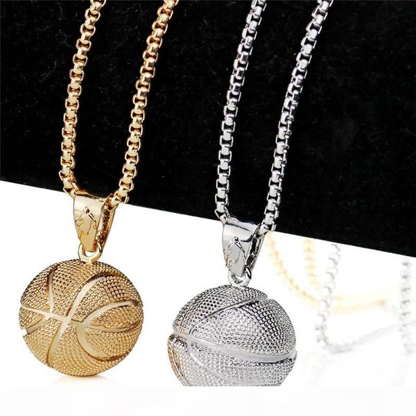 

basketball pendants europe and the united states stainless steel necklace fashion barrels jewelry sports jewelry factory wholesale, Silver