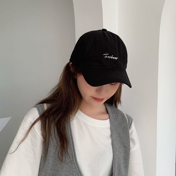 

giqpn forever cotton letter embroidery soft casual hat men and women couples fashion baseball embroidered baseball cap all-match cap fas, Blue;gray