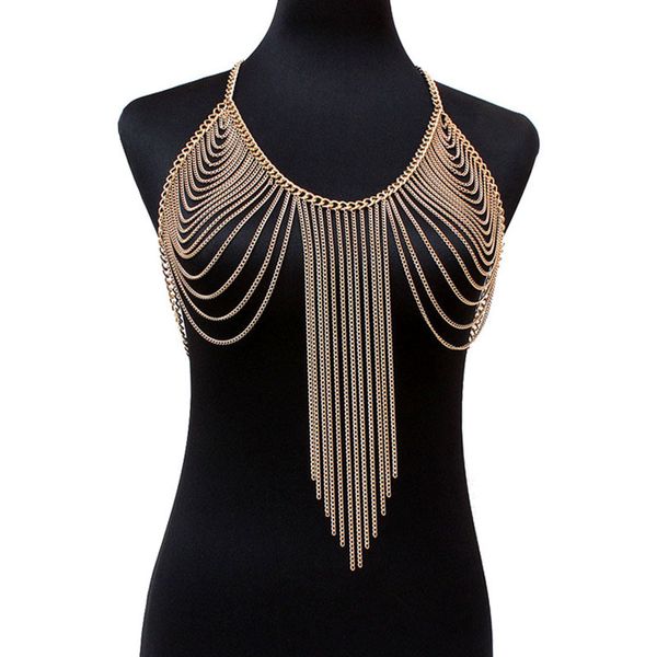

body chain bra bikini body chain women statement metal bra chain bralette beach party harness summer beach jewelry t200508