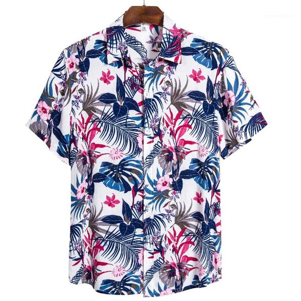 

down collar mens shirts single breasted short sleeve contrast color man clothing mens luxury floral shirts fashion turn, White;black