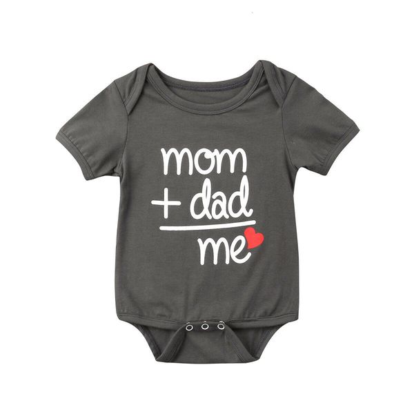 

newborn infant baby boys girls short sleeve letter print bodysuit jumpsuit outfits cotton clothes 0-18m, Blue