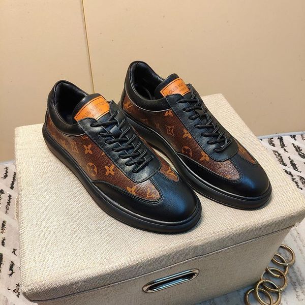 

2020e limited edition luxury design mens leather printed sneakers all-match fashion mens casual shoes mens banquet shoes size: 38-45, Black
