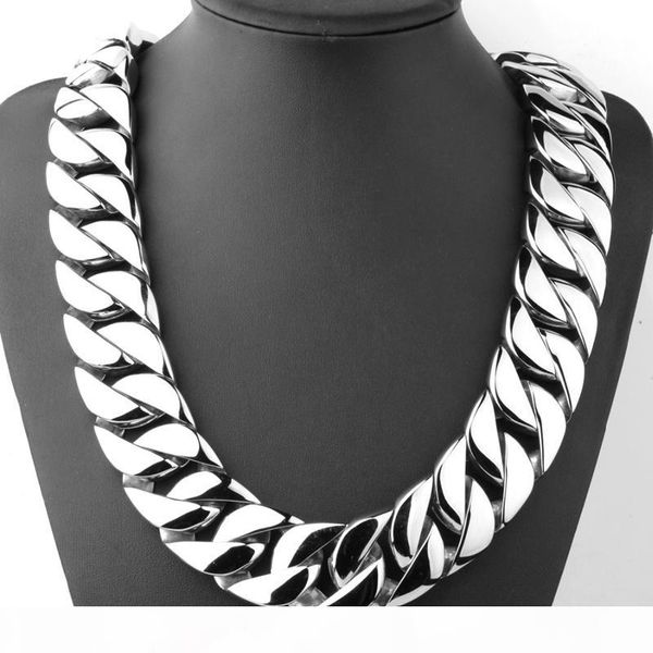 

72cm * 31mm super heavy thick silver tone flat round curb cuban link mens boys chain 316l stainless steel necklace jewelry