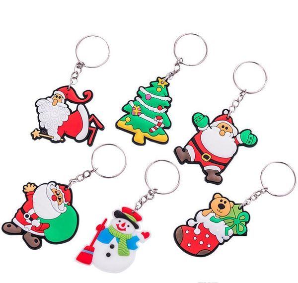 

new version of the cartoon cute santa claus keychain men and women christmas gift pendant couple key ring ornaments bdegarden fvbxy