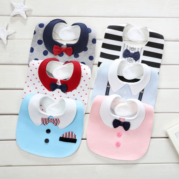 

western bow tie children's bib pure cotton waterproof style butterfly saliva towel gentleman bow tie baby bib baby saliva towel