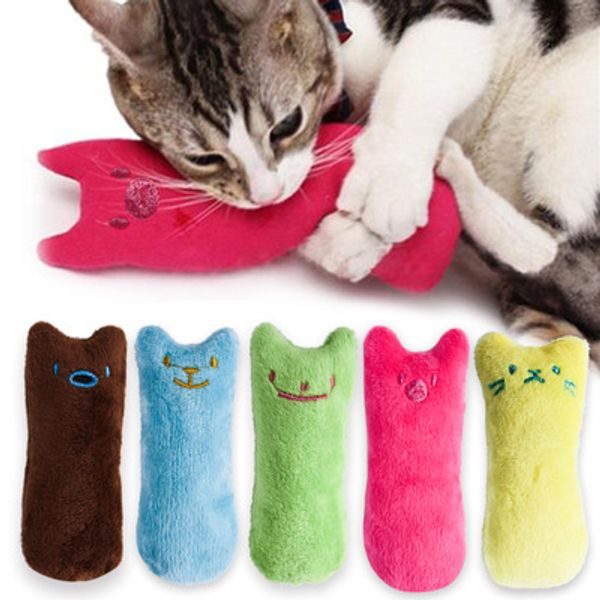 

teeth grinding catnip toys funny interactive plush cat toy pet kitten chewing vocal toy thumb bite cat mint for cats hot