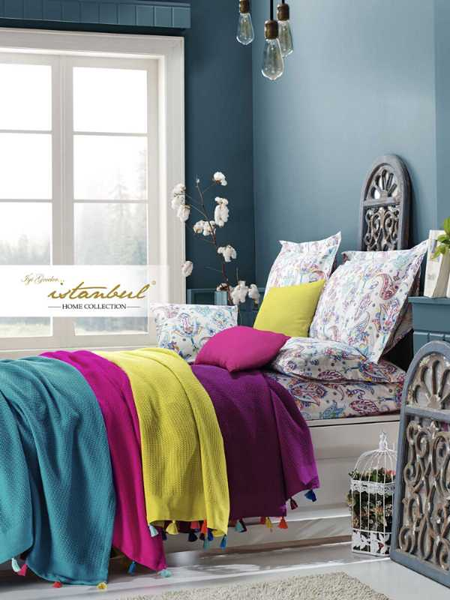 

%100 turkish cotton pique set, luruxy pompon bedding set, pillowcases, bed sheet bedding for summer, modern bedding