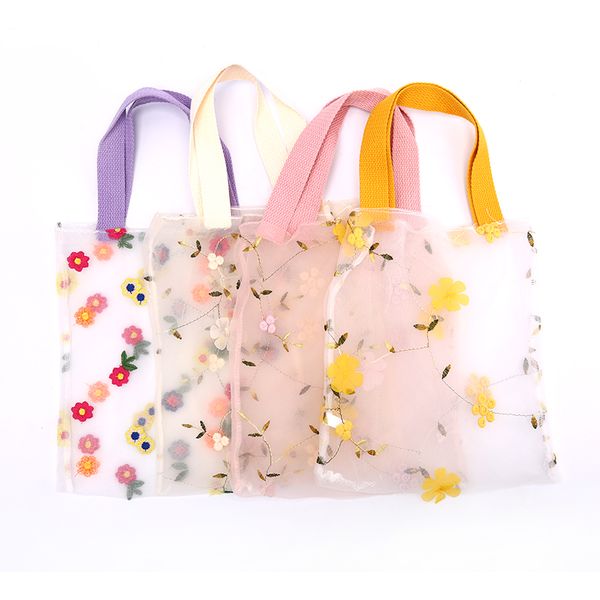 

organza women's handbag embroidery translucent shopping bag portable tote pouch