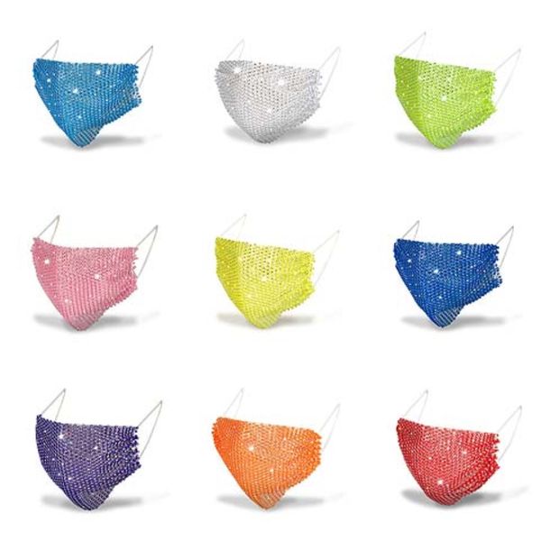 

fashion bling 3d washable reusable mask pm2.5 face care shield sun color gold elbow sequins shiny face er mount masks anti-dust mouth mas#78