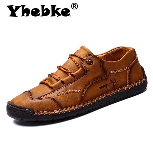 

plus size 48 men's casual shoes split leather handmade lace-up men loafers comfort walking shoes men flats moccasins, Black