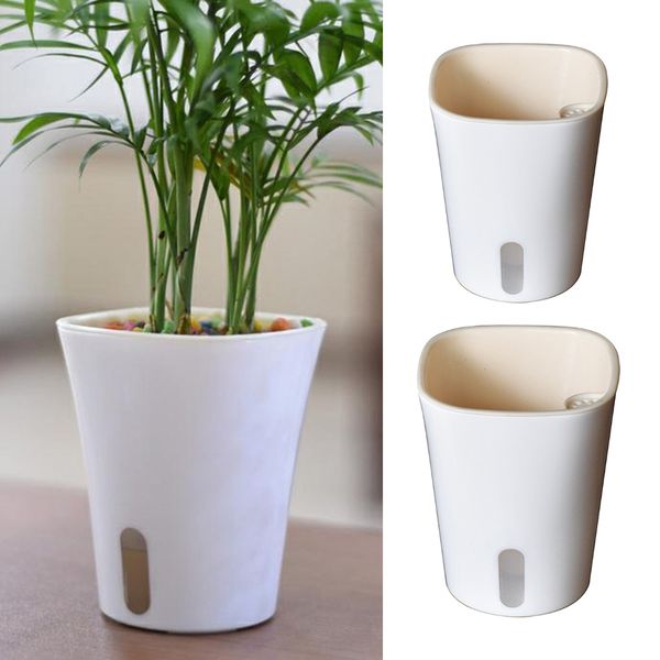 

2 pieces self watering planter flowers pots for succulents herbs flowers