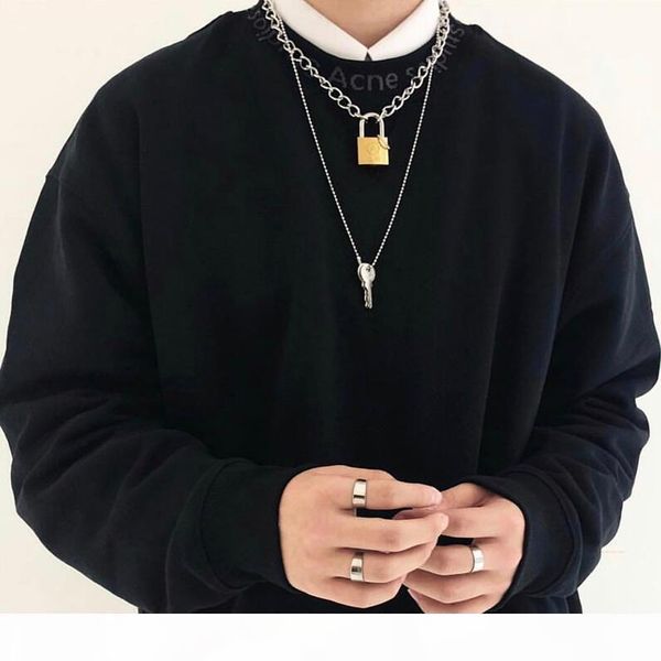 

2019 trendywoobi цепи ожерелье ключ ожерелье титана стали для мужчин и женщин, Silver