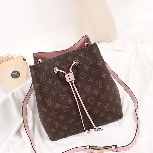 

new womens bags luxury type leather bucket bag handbag drawstring lady shoulder bags vintage design messenger crossbody bags