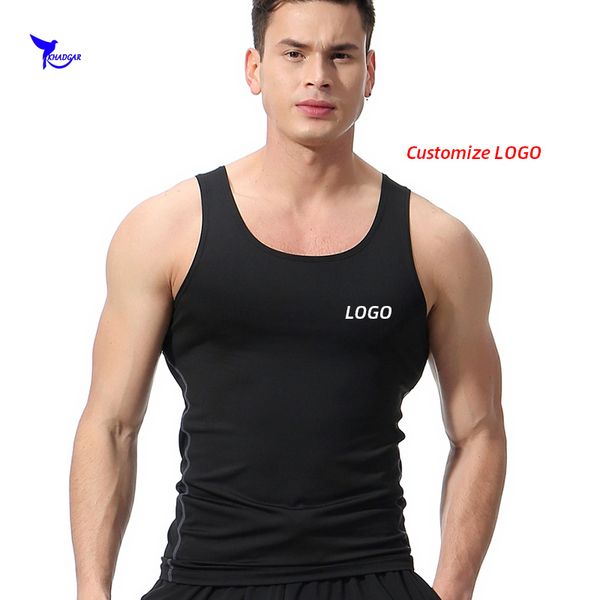 

running jerseys customize logo summer men sports gym vest compression basketball boxing undershirt tank quick dry sleeveless shirts, Black;blue