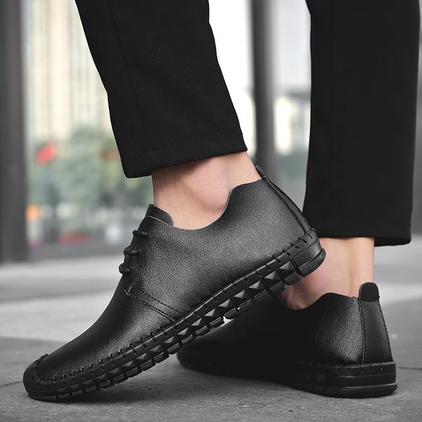 

large size men's shoes summer new men's casual shoes fashion trend casual all-match personality peas, Black