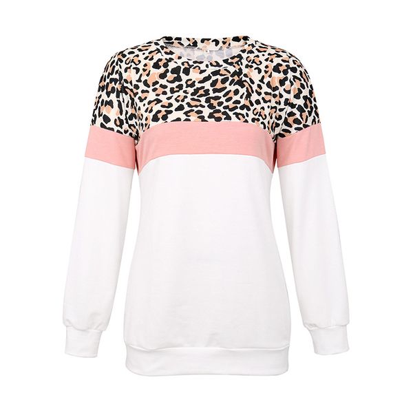 

women leopard sweatshirt camouflage pullover sweater new fashion hoodie female round neck long-sleeved shirt, Black