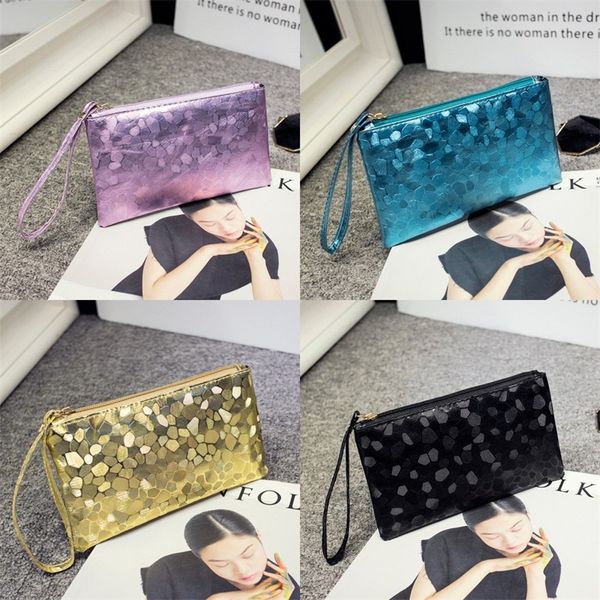 

stone pattern cosmetic envelope bag baguette clutch bags long zipper wallet handbag mobile coin pochette 2 2mla b2
