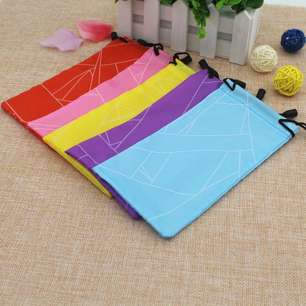 

hipster travel portable large glasses bag simple literary fabric sun glasses storage rope bag, Blue