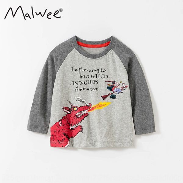 

2020 new clothing children's clothing autumn boy's t-shirt cartoon dinosaur baby children's base shirt, Blue