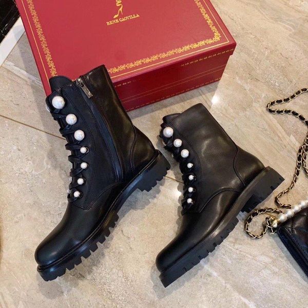 

2020d new d autumn and winter letters fashion women's wild boots leather low heel boots martin boots, the original box delivery