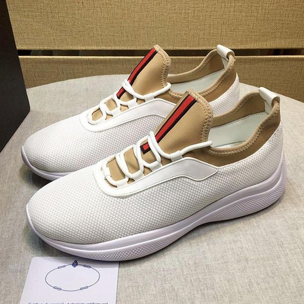 

new arrival mesh and neoprene sneakers mens shoes autumn and winter lightweight footwears lace -up sports casual men shoes with origin box, Black