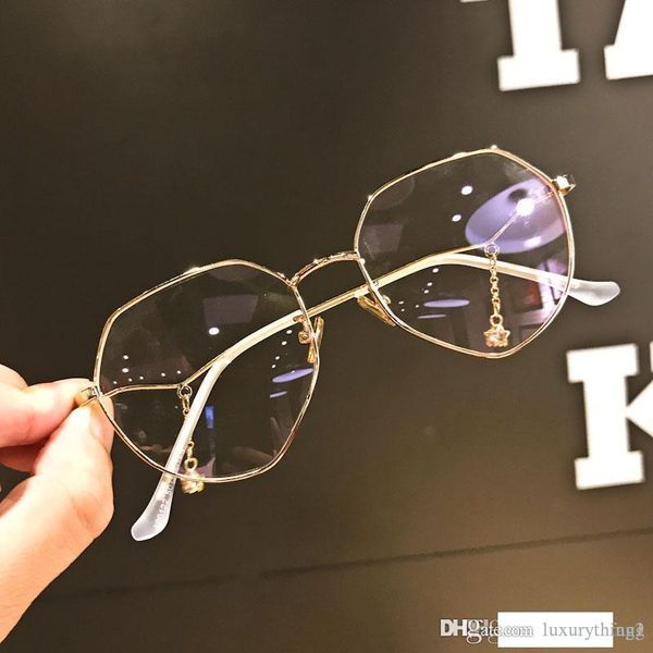 

beautiful clear lens eyeglasses with box fashion pop chic polygon spectacle frame sweet elegant girl's eyeglass decoration eyewear eye