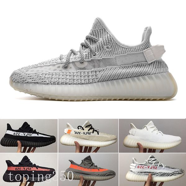 

glow in the dark v2 kanye west real eva shoes triple black white clay true form hyperspace cream bred zebra sneakers gg-5u